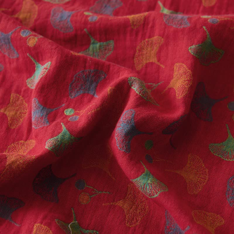 Nature-inspired Ginkgo Biloba Natural Cotton  Bedspread - image 5