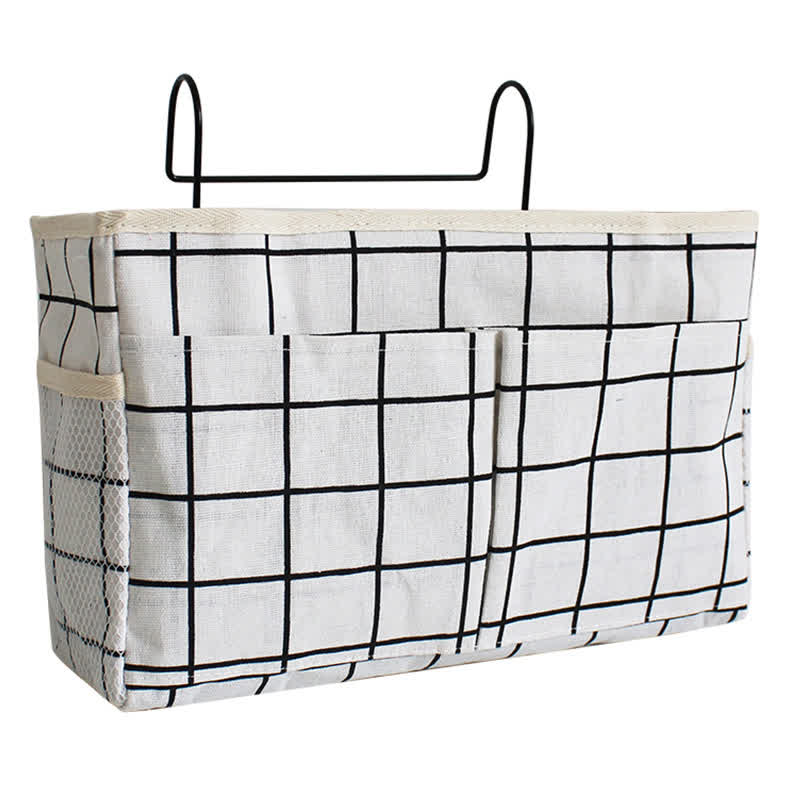 Dorm Bed Hanging Storage Bag - White Block - 3PCS - 12"L x 4"W x 7"H - image 12