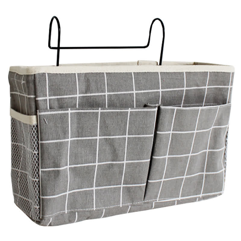 Dorm Bed Hanging Storage Bag - Grey Block - 3PCS - 12"L x 4"W x 7"H - image 13