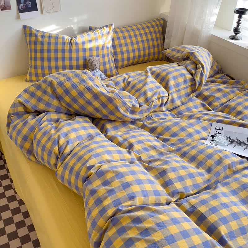 Cotton Checkered Dorm Bedding Set - image 4
