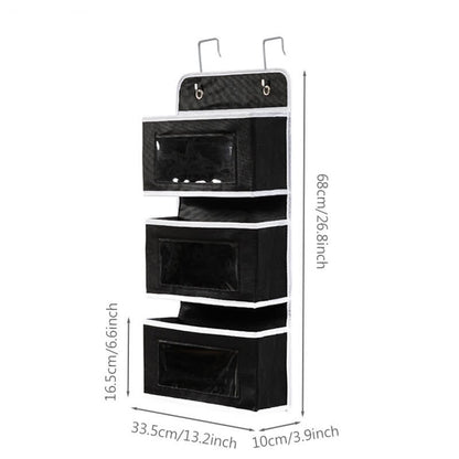 Dorm Hanging Multi-Layer Storage Organizer - Black - 3PCS - 13"L x 4"W x27"H - image 14