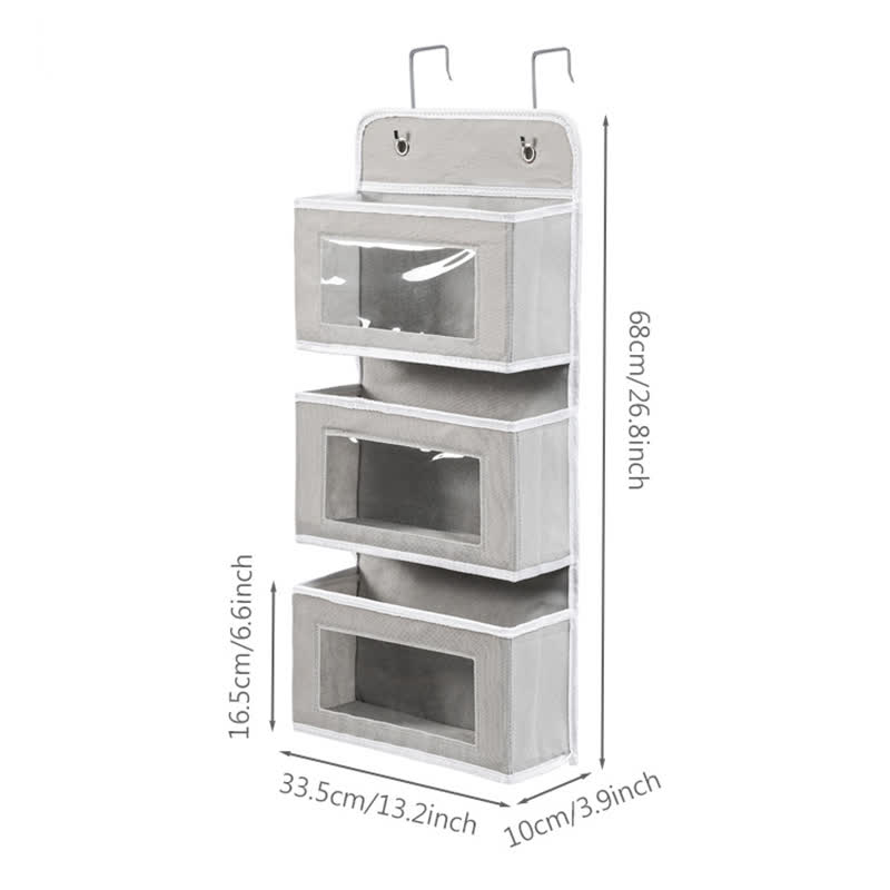 Dorm Hanging Multi-Layer Storage Organizer - Light Gray - 3PCS - 13"L x 4"W x27"H - image 11