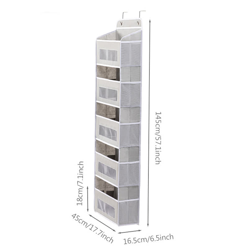 Dorm Hanging Multi-Layer Storage Organizer - Light Gray - 3PCS - 18"L x 6"W x 57"H - image 12