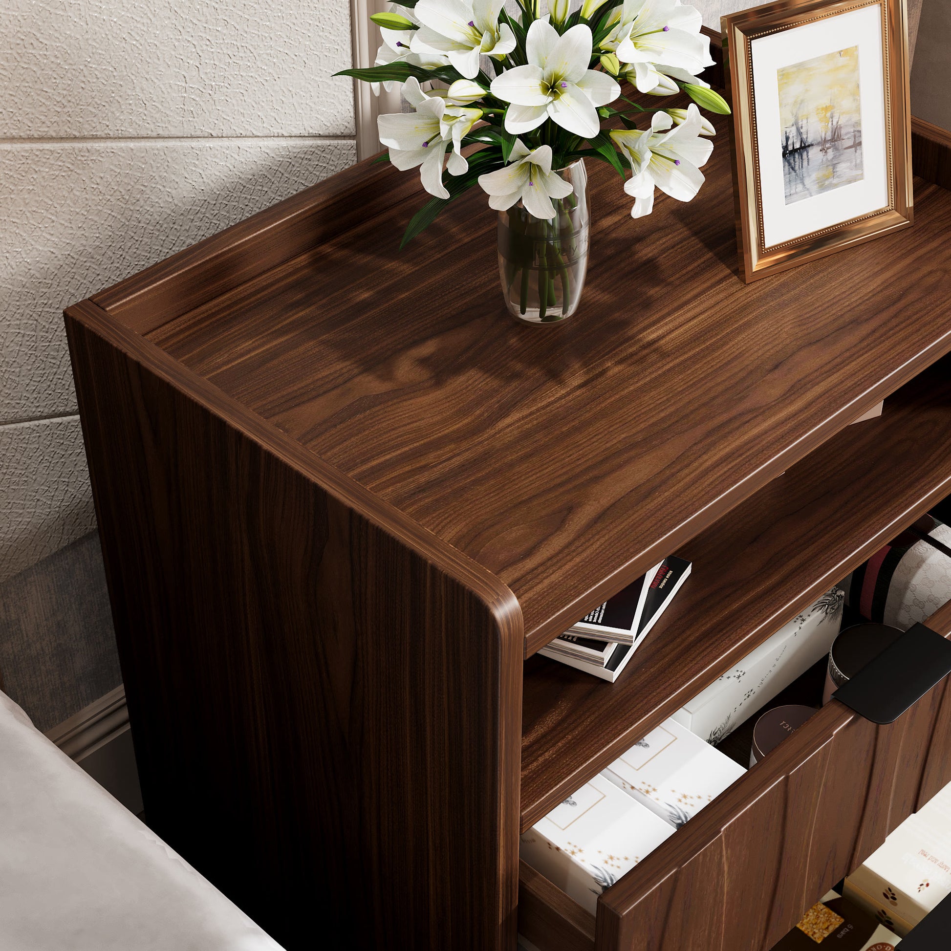Two-tier Textured Drawer Nightstand - image 6