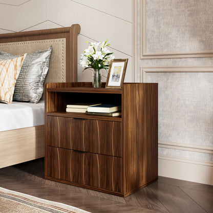 Two-tier Textured Drawer Nightstand - image 2