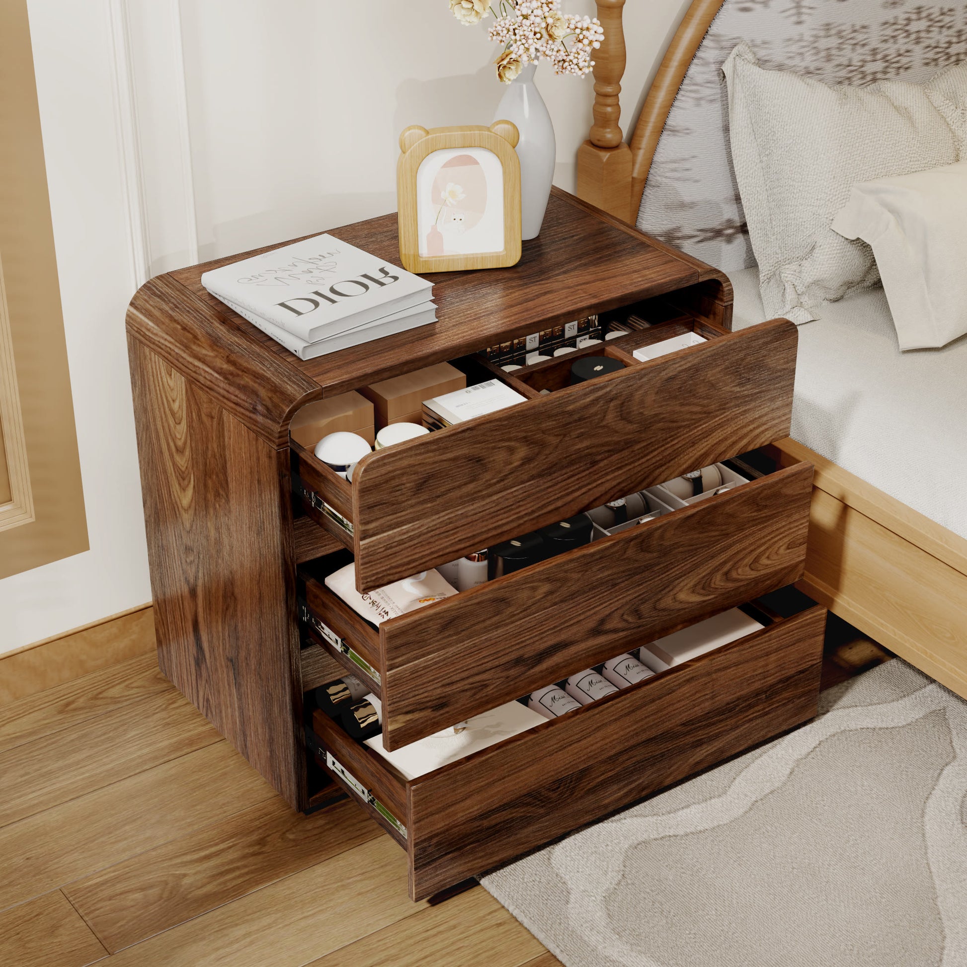 Large-sized Nightstand With Rounded-corner  - image 2