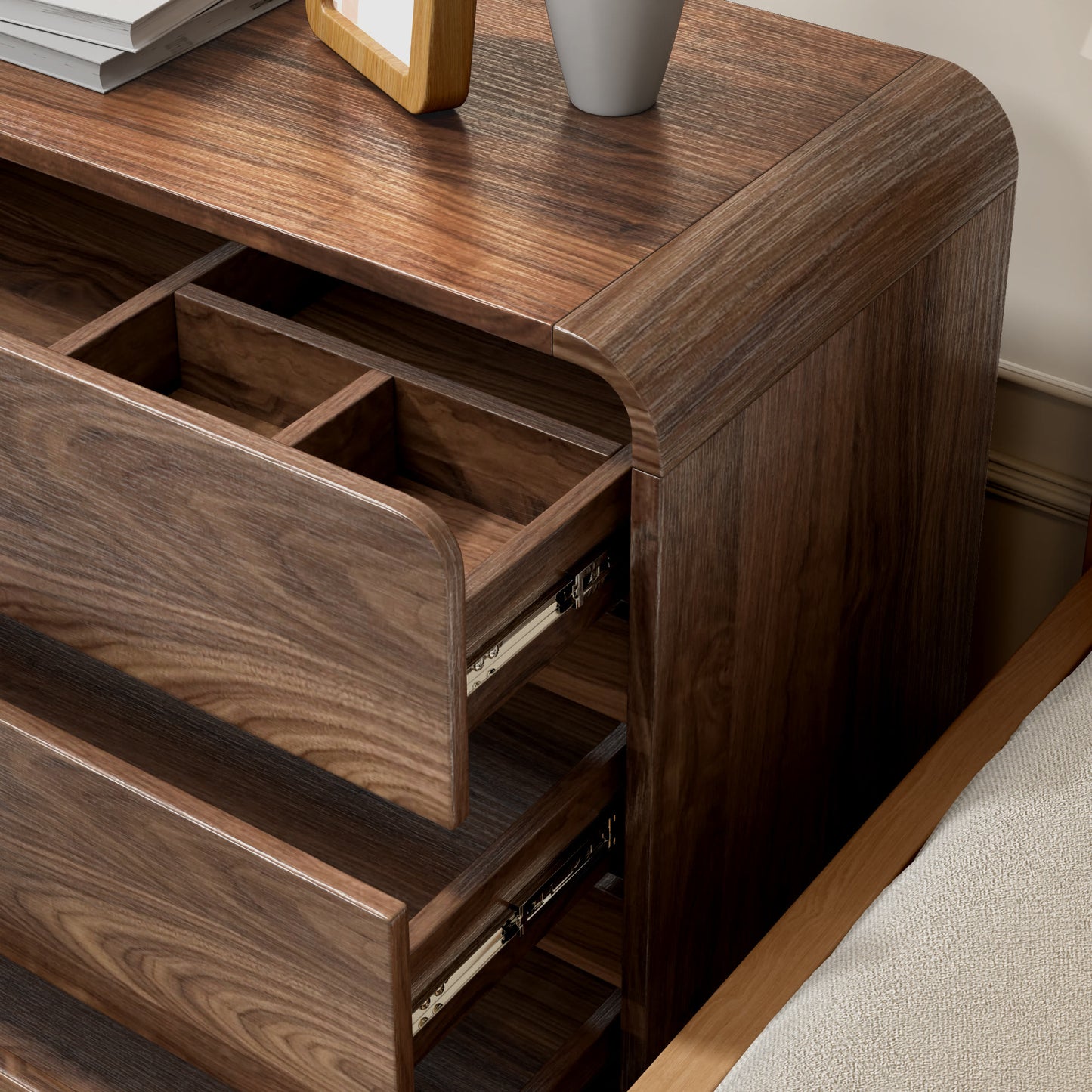 Large-sized Nightstand With Rounded-corner  - image 7
