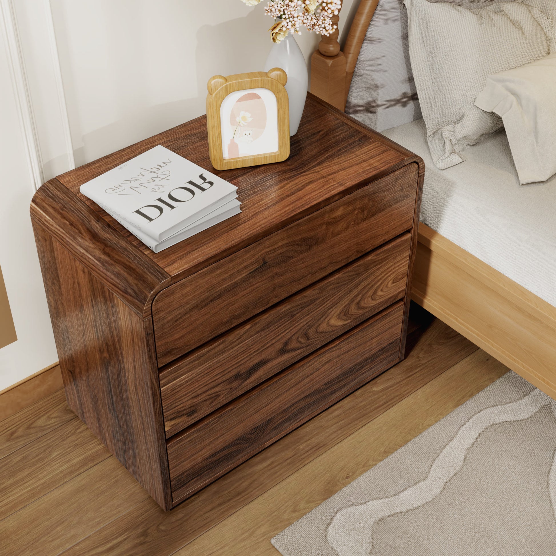 Large-sized Nightstand With Rounded-corner  - image 3