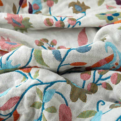 Bohemian Artistic Floral Leaf Cotton Quilt - image 4