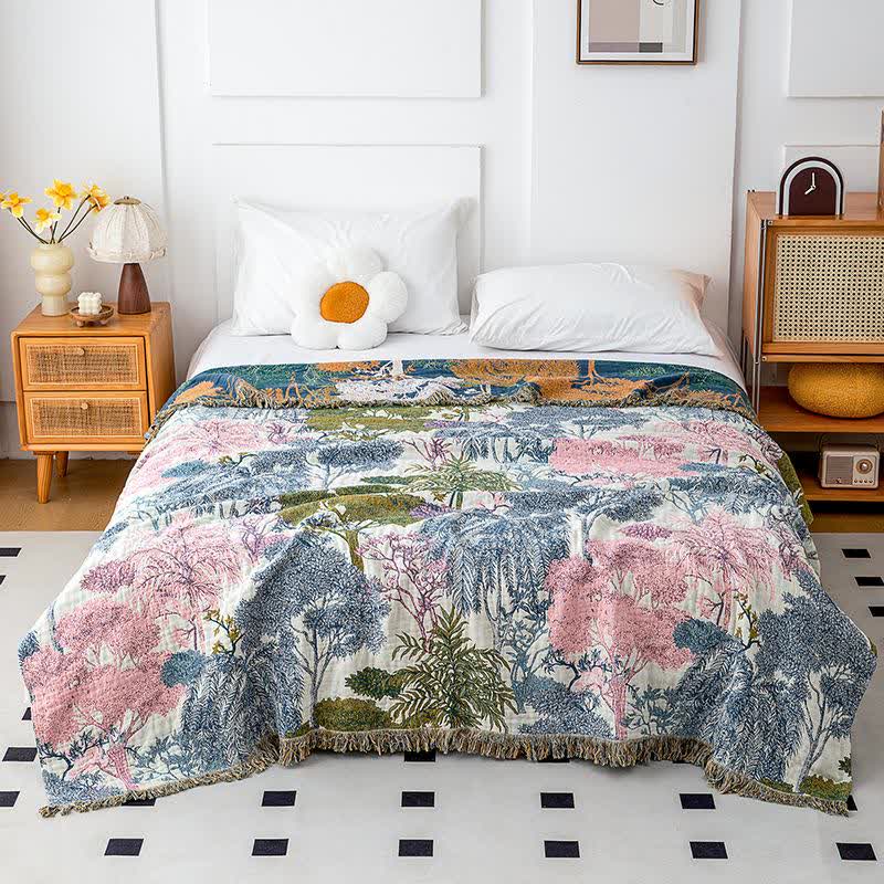 Woodland Cotton Gauze Tassel Blanket - image 4