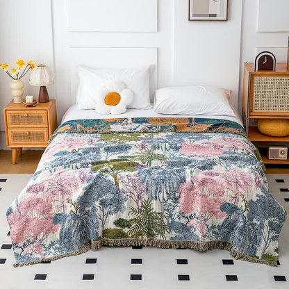 Woodland Cotton Gauze Tassel Blanket - image 4