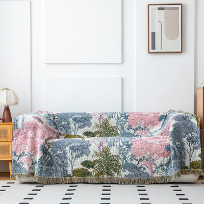 Woodland Cotton Gauze Tassel Blanket - image 3