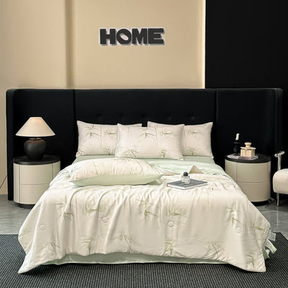 Bamboo Print Silky Natural Quilt - Bedding Sets - King - image 1