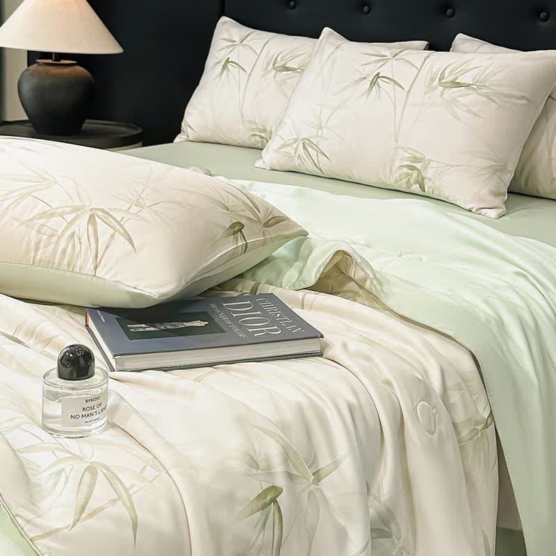 Bamboo Print Silky Natural Quilt - image 2