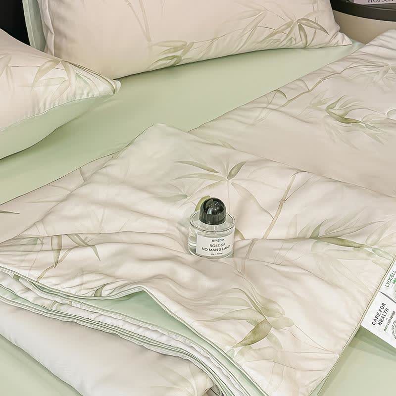 Bamboo Print Silky Natural Quilt - image 5