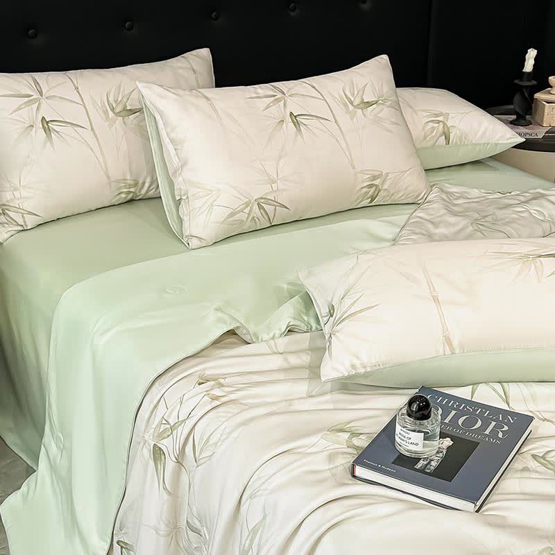 Bamboo Print Silky Natural Quilt - image 4