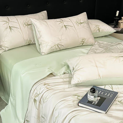 Bamboo Print Silky Natural Quilt - image 4