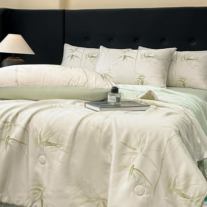 Bamboo Print Silky Natural Quilt - image 3