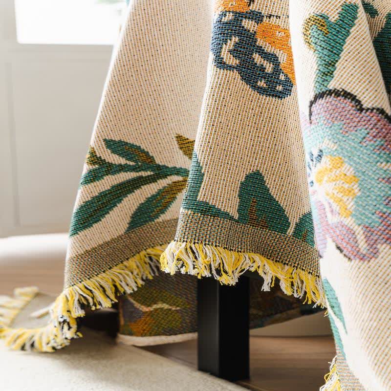 Green Leaf Floral Chenille Sofa Protector - image 6