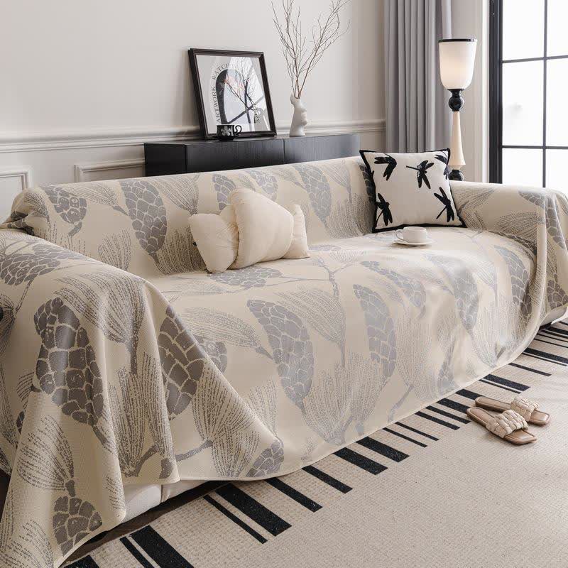 Pine Cone Ice Silk Sofa Protector - Light Gray - 71" x 134" - image 6