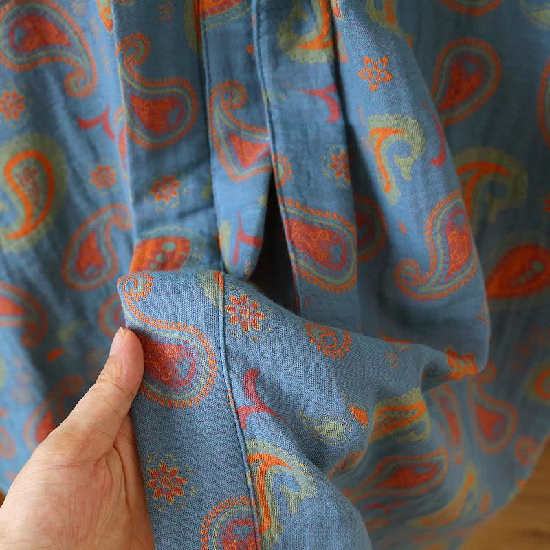 Paisley Cotton Gauze Japanese Kimono Robe - image 5