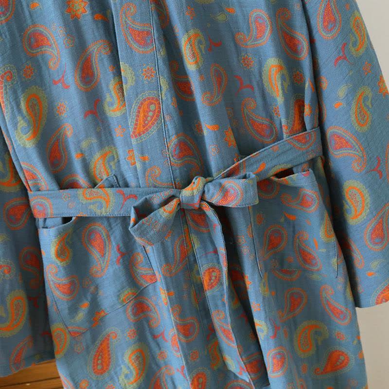 Paisley Cotton Gauze Japanese Kimono Robe - image 3