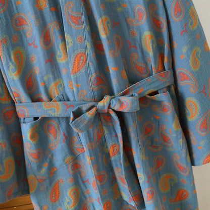 Paisley Cotton Gauze Japanese Kimono Robe - image 3