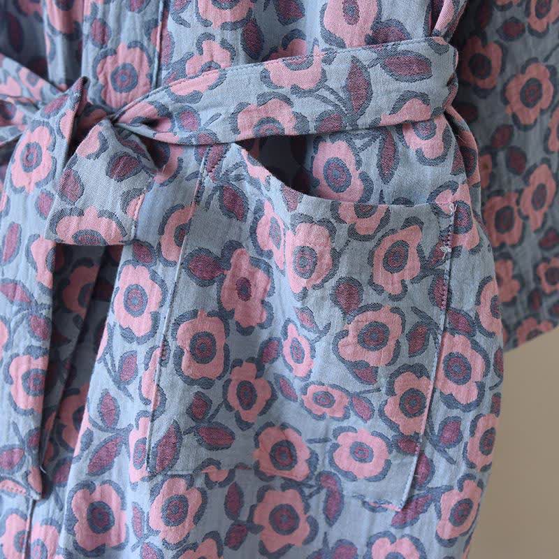 Begonia Cotton Japanese Kimono Robe - image 9