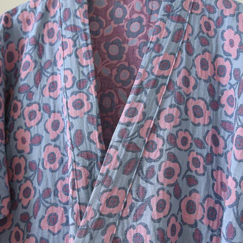 Begonia Cotton Japanese Kimono Robe - image 6