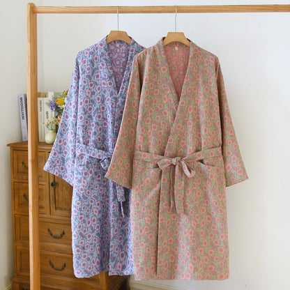 Begonia Cotton Japanese Kimono Robe - image 2