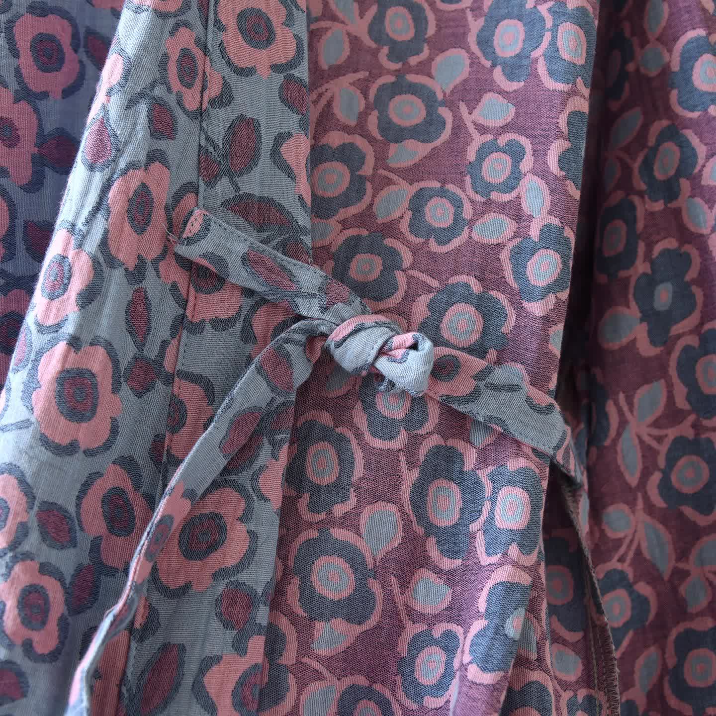 Begonia Cotton Japanese Kimono Robe - image 11