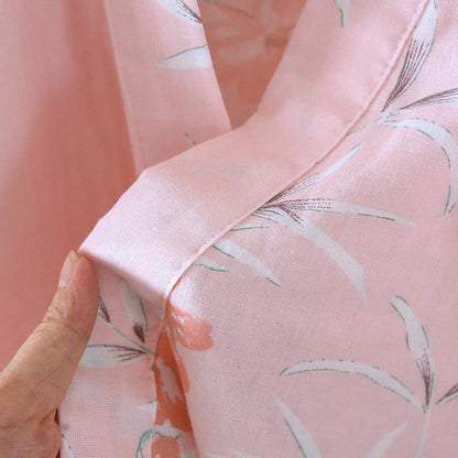 Peach Blossom Cotton Japanese Kimono Robe - image 7