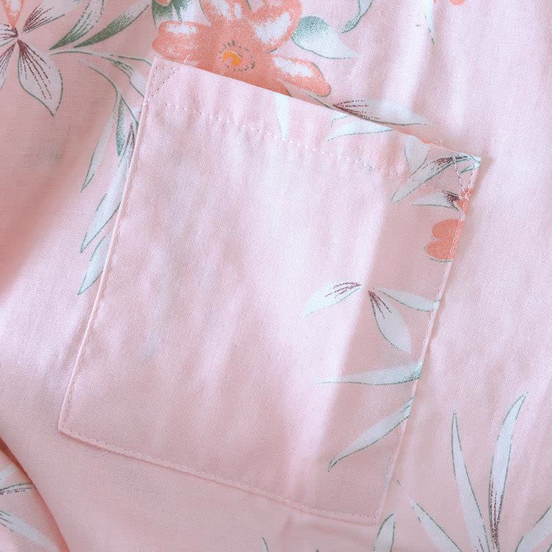Peach Blossom Cotton Japanese Kimono Robe - image 11