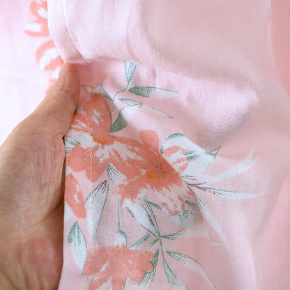 Peach Blossom Cotton Japanese Kimono Robe - image 9