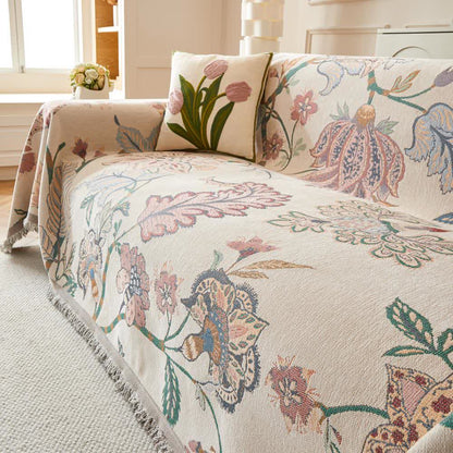 Chenille Bohemian Floral Sofa Throw - image 2