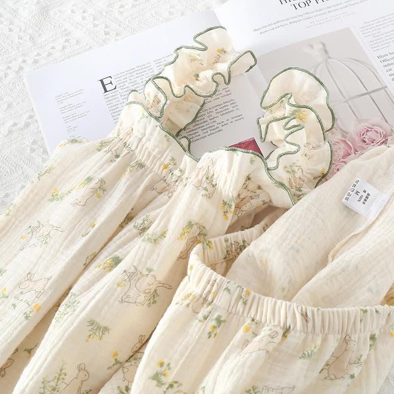 Rustic Bunny Cotton Ruffle Cami Pajamas - image 4