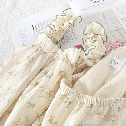 Rustic Bunny Cotton Ruffle Cami Pajamas - image 4