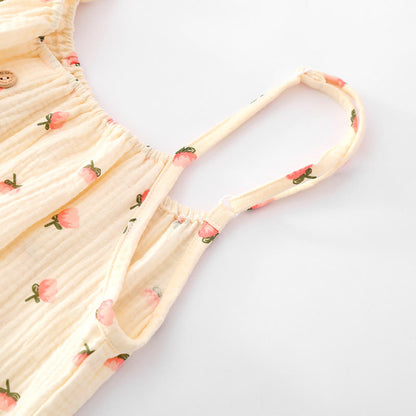 Kapok Flower Cotton Gauze Ruffle Pajamas - image 5