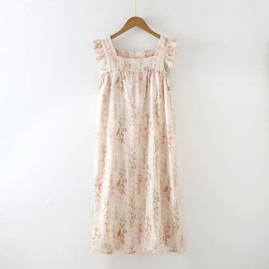 Ownkoti Pink Rose Padded Ruffle Sleeveless Nightwear - Nightdress - XL - image 0
