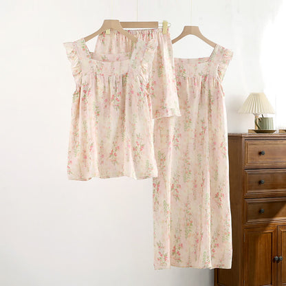 Pink Rose Padded Ruffle Sleeveless Nightwear - image 1