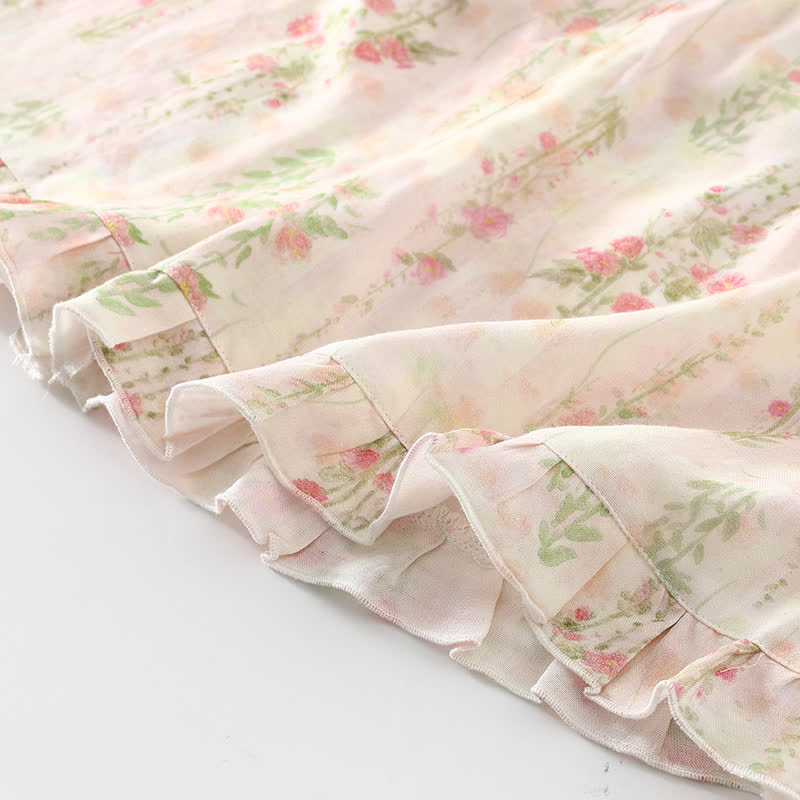 Ownkoti Pink Rose Padded Ruffle Sleeveless Nightwear - image 9