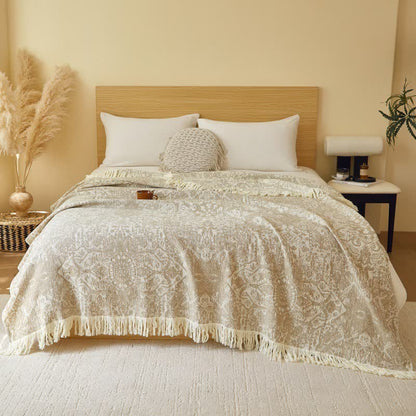 Ownkoti Retro Tribal Cotton Gauze Tassel Quilt - image 1