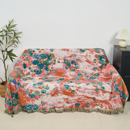 Artistic Rose Cotton Gauze Reversible Blanket - image 3