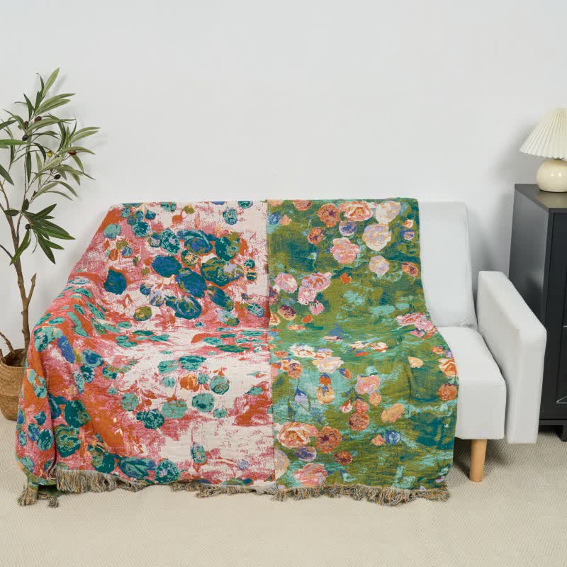 Artistic Rose Cotton Gauze Reversible Blanket - image 5
