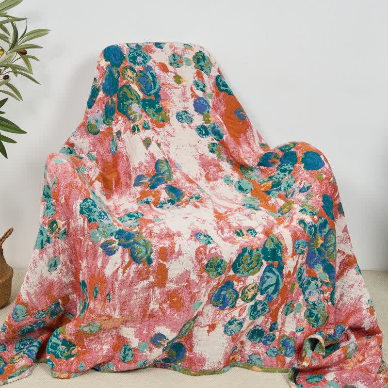 Artistic Rose Cotton Gauze Reversible Blanket - image 6