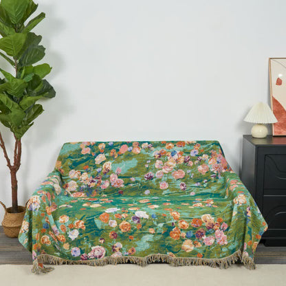 Artistic Rose Cotton Gauze Reversible Blanket - 90"W x 98"L - image 2