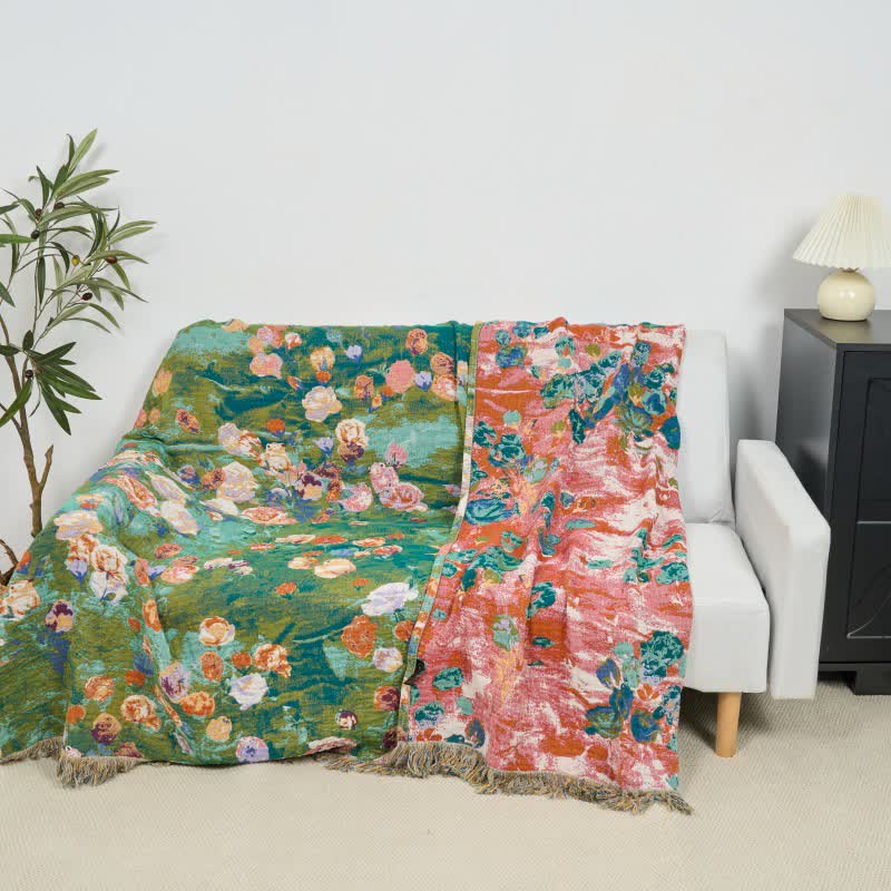 Artistic Rose Cotton Gauze Reversible Blanket - image 4