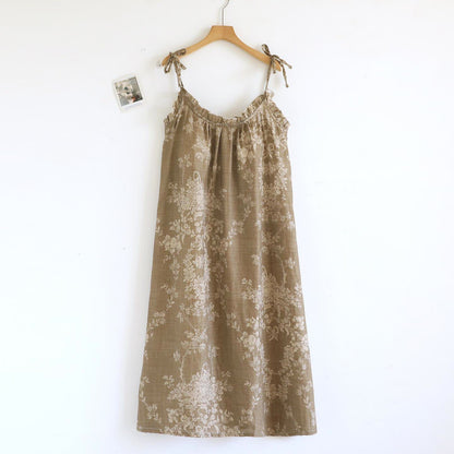 Rose Bow Cotton Padded Cami Nightdress - Brown - XL - image 14