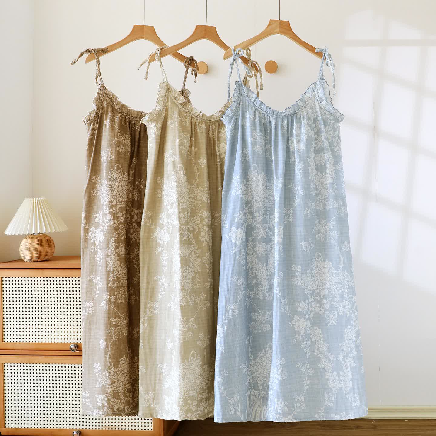 Rose Bow Cotton Padded Cami Nightdress - image 1