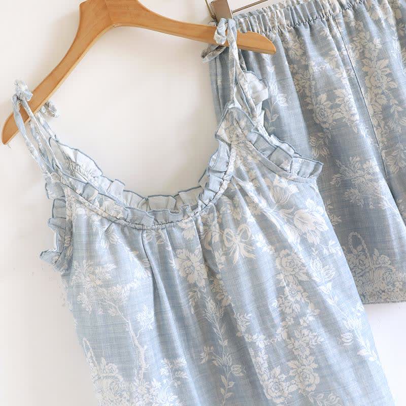 Rose Bow Cotton Padded Cami Pajamas - image 7